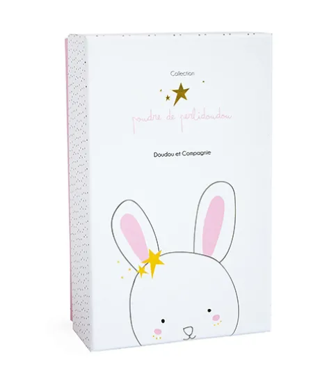 Peluche musicale lapin étoile rose - 14 cm