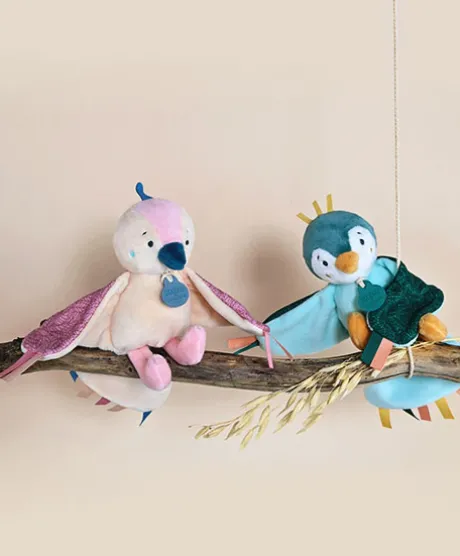 peluche musicale oiseau Cui-cui - Rose