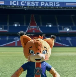 Peluche officielle PSG Mascotte Germain Le Lynx - 25 cm