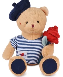 Peluche Ours avec rose - Le Romantique - 25 cm