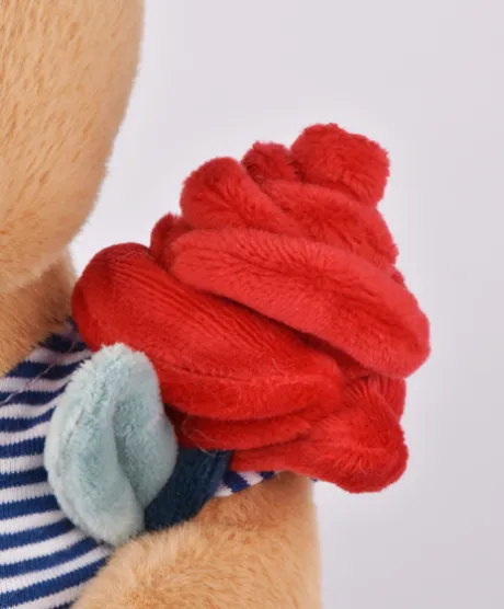 Peluche Ours avec rose - Le Romantique - 25 cm