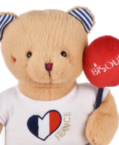 Peluche Ours beige - Bisous - 25 cm