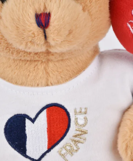 Peluche Ours beige - Bisous - 25 cm