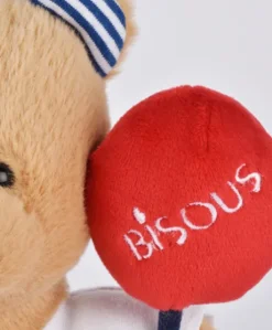 Peluche Ours beige - Bisous - 25 cm