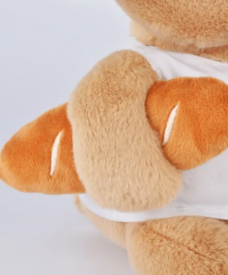 Peluche Ours beige - Chef avec baguette - 25 cm