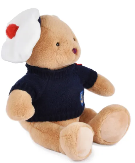 Peluche Ours Marin avec pull over - 28 cm