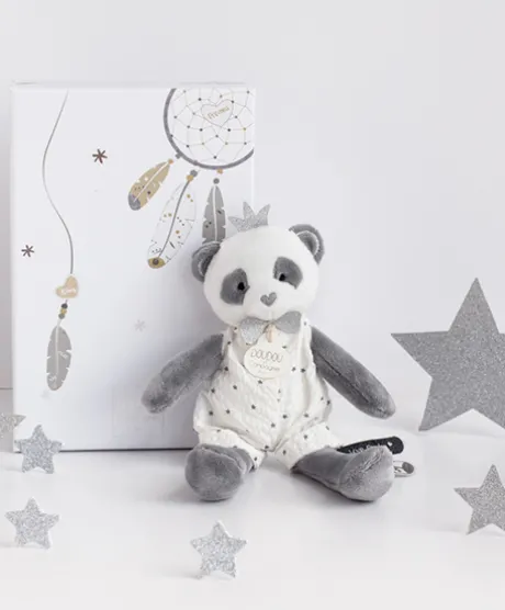 Peluche Panda gris Attrape-rêves - 20 cm