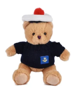 Peluche porte-cle Ours Marin avec pull over - 15 cm