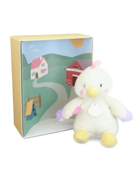 Peluche poule - 17 cm - DOUDOU de la ferme avec boite sonore