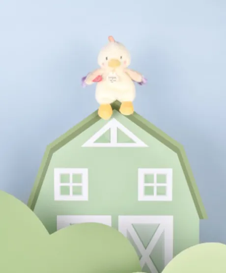 Peluche poule - 17 cm - DOUDOU de la ferme avec boite sonore
