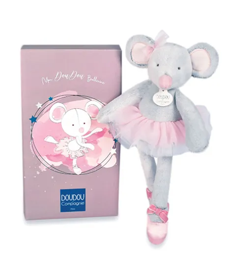Peluche Souris Ballerine grise - 30 cm