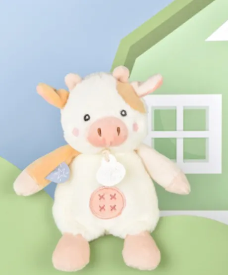 Peluche vache - 17 cm - DOUDOU de la ferme avec boite sonore