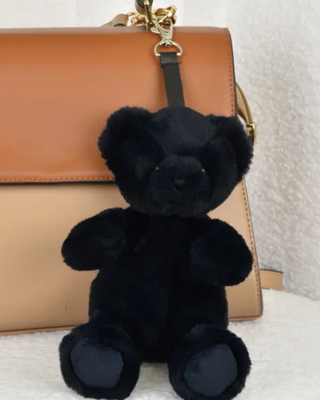 porte clé - Bijou de sac Ours peluche noir - 20 cm - Noir