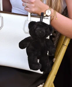 porte clé - Bijou de sac Ours peluche noir - 20 cm - Noir