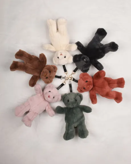 porte clé - Bijou de sac Ours peluche noir - 20 cm - Noir