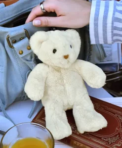 porte clé - Bijou de sac Ours peluche - 20 cm - Ivoire