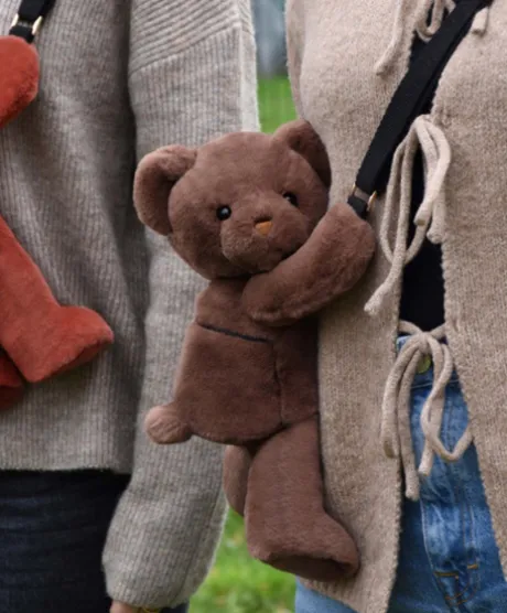 Sac bandouliere - Ours en peluche marron - 30 cm