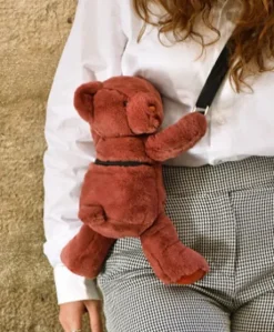 Sac bandouliere - Ours en peluche terracotta - 30 cm