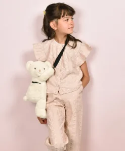 Sac bandouliere - Ours en peluche beige - 30 cm