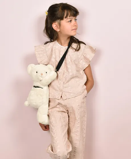 Sac bandouliere - Ours en peluche beige - 30 cm