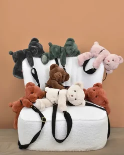 Sac bandouliere - Ours en peluche Vert Kaki - 30 cm