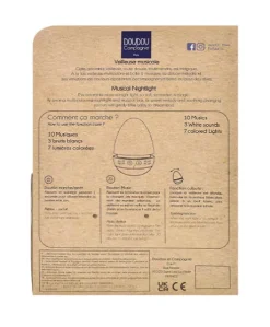 Veilleuse bebe musicale Culbuto bleue - 16 cm